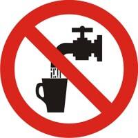 Prohibition Sign Not Drinkable PVC 6 x 6 cm