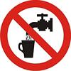 Prohibition Sign Not Drinkable PVC 6 x 6 cm