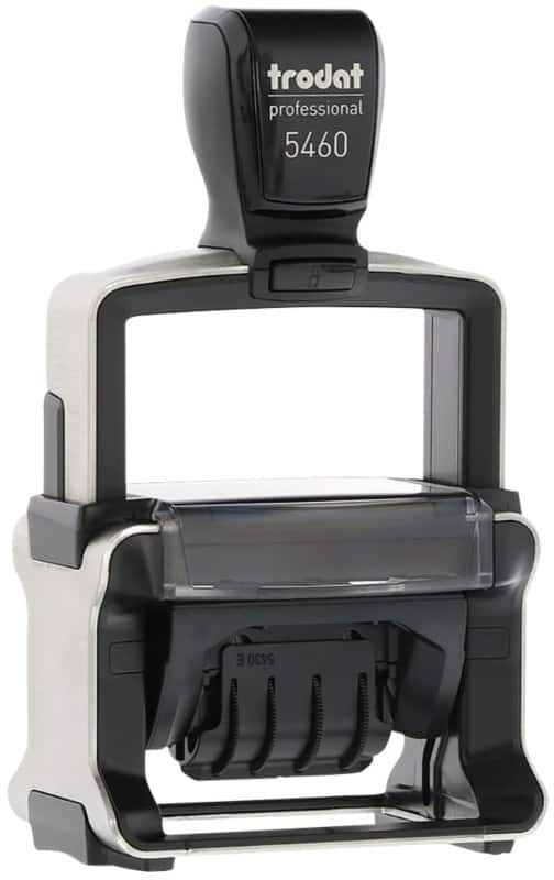 Trodat Text With Date Stamp 5460 Black 3.3 x 5.6 cm