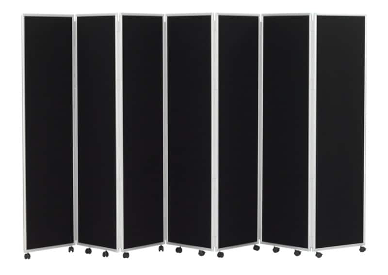 Concertina Screen with 7 Screens Black 560 x 1,800 mm
