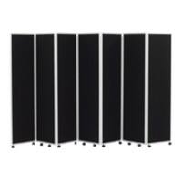Concertina Screen with 7 Screens Black 560 x 1,800 mm
