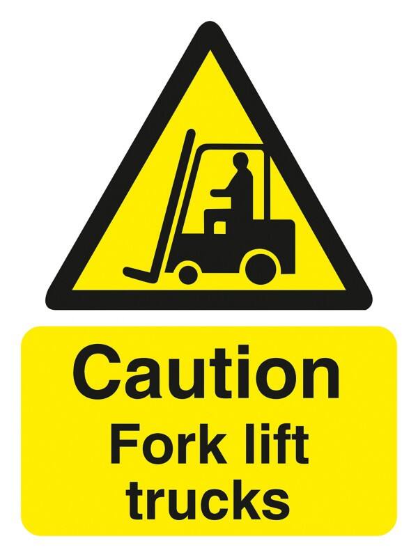 Warning Sign Fork Lifts Wall Mounted PVC (Polyvinyl Chloride) 20 x 30 cm