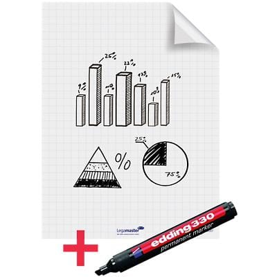 Legamaster Electrostatic Magic Chart Whiteboard Foils Not Perforated A1 500g 25 Sheets