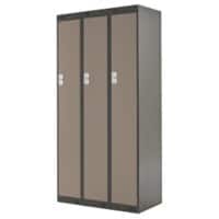 LINK51 Standard Mild Steel Locker with 1 Door Standard Deadlock Lockable with Key 3 300 x 450 x 1800 mm Coffee & Cream
