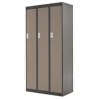 LINK51 Steel Locker 1 Door 3 nests Key lock 900 x 450 x 1,800 mm Brown, Cream