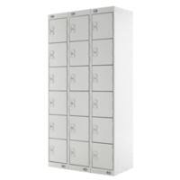 LINK51 Steel Locker 6 Doors 3 nests Key lock 900 x 450 x 1,800 mm Grey