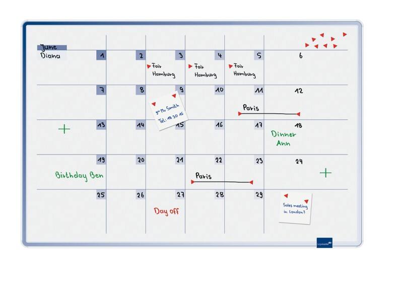 Legamaster Monthly Planner Magnetic Wall Mounted 90 (W) x 60 (H) cm White