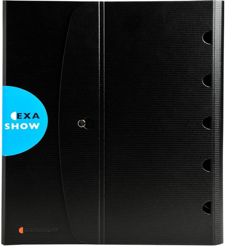 Exacompta Exactive 30 mm Ring Binder PP (Polypropylene) A4 4 Rings Black Exashow