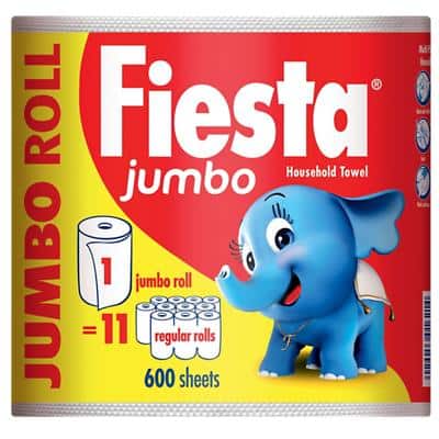 Fiesta Kitchen Roll Jumbo 2 Ply 600 Sheets