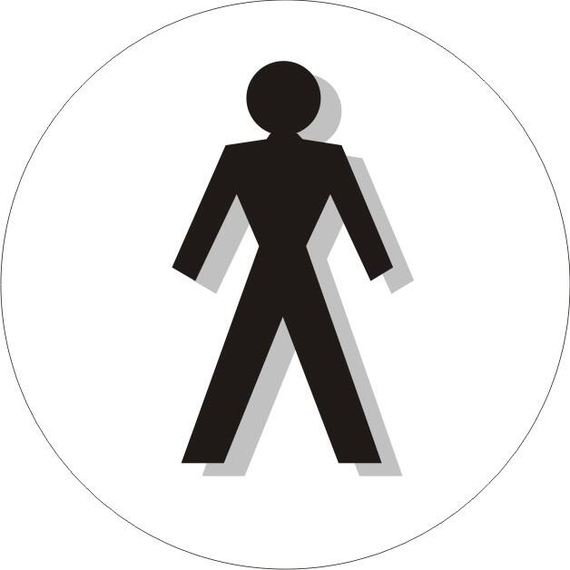 Sign Gents Wall Mounted PVC (Polyvinyl Chloride) 6 x 6 cm