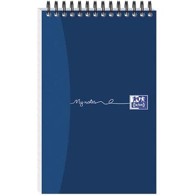 OXFORD My Notes 125 x 200 mm Wirebound Blue Hardback Reporter's Notepad Ruled 160 Pages Pack of 10