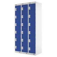 LINK51 Standard Mild Steel Locker with 6 Doors Standard Deadlock Lockable with Key 3 300 x 450 x 1800 mm Grey & Blue