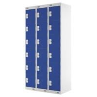 LINK51 Steel Locker 6 Doors 3 nests Key lock 900 x 450 x 1,800 mm Blue, Grey