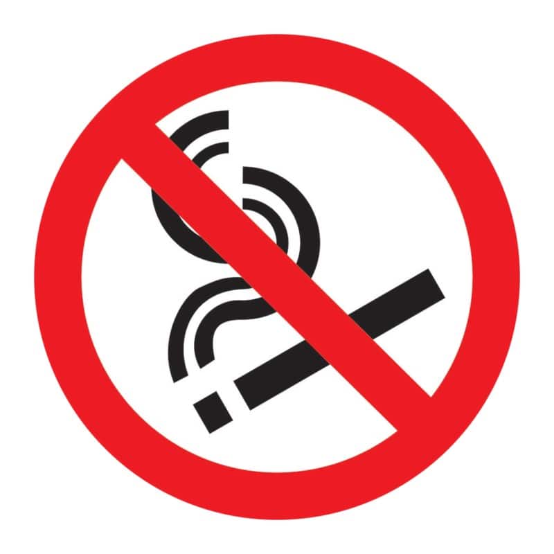Warning Sign No Smoking Wall Mounted PVC (Polyvinyl Chloride)