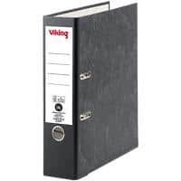 Viking Lever Arch File A4 80 mm Black 2 ring 6180 Cardboard Marbled Portrait