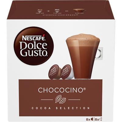 NESCAFÉ Dolce Gusto Chococino Hot chocolate Pods Box 16 g Pack of 8 x Chocolate + 8 x Milk Pods