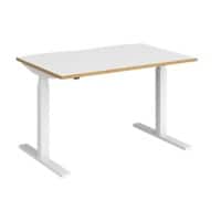 Dams International Elev8 Touch Electronically Height Adjustable Sit Stand Desk Rectangular Oak Melamine White 4 Feet 1,200 x 800 x 675 mm