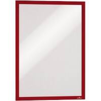 DURABLE DURAFRAME A3 Display Frame Adhesive Red PVC (Polyvinyl Chloride) 4873-03 32.5 (W) x 0.4 (D) x 44.8 (H) cm Pack of 2