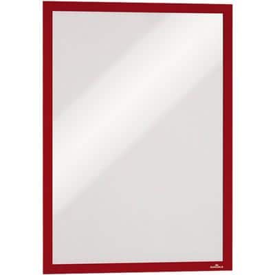 DURABLE DURAFRAME A3 Display Frame Adhesive Red PVC (Polyvinyl Chloride) 4873-03 32.5 (W) x 0.4 (D) x 44.8 (H) cm Pack of 2
