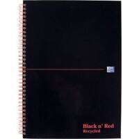 OXFORD Black n' Red A4 Wirebound Hardback Notebook Ruled Recycled 140 Pages