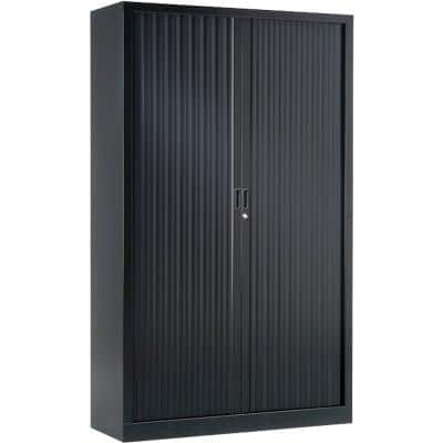 Pierre Henry Tambour Cupboard Lockable with 4 Shelves Steel Generic 1000 x 430 x 1980mm Black