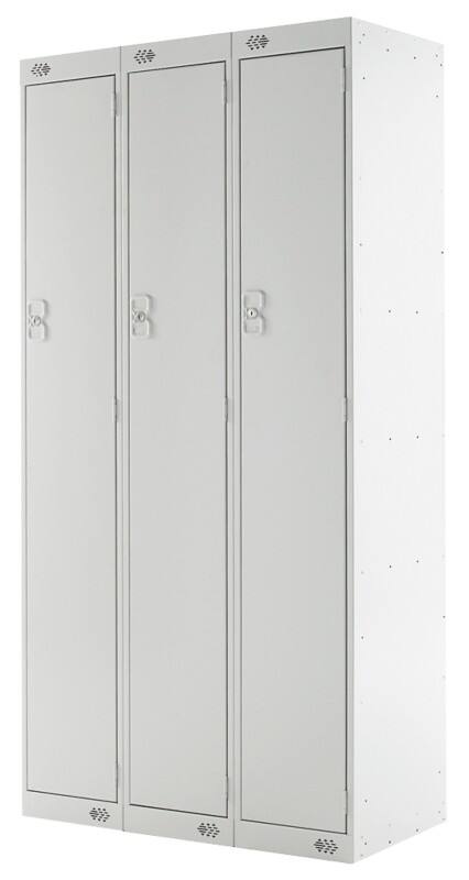 LINK51 Steel Locker 1 Door 3 nests Key lock 900 x 450 x 1,800 mm Grey