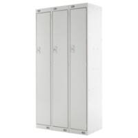 LINK51 Steel Locker 1 Door 3 nests Key lock 900 x 450 x 1,800 mm Grey