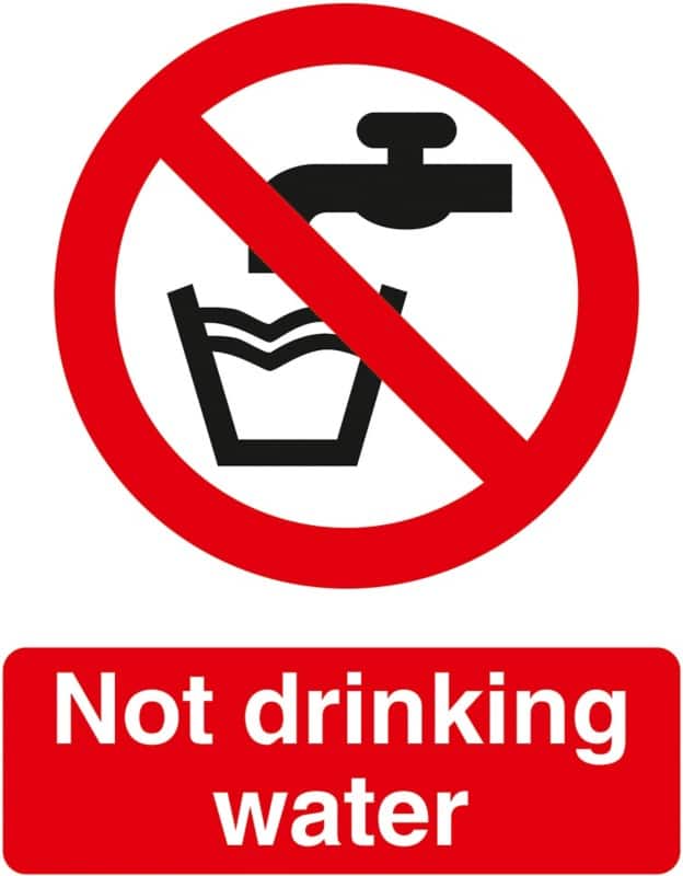 Warning Sign Not Drinkable Wall Mounted PVC (Polyvinyl Chloride) 15 x 20 cm