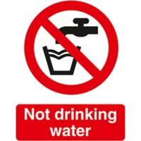 Prohibition Sign Not Drinking Water Self Adhesive PVC 15 x 20 cm