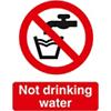 Prohibition Sign Not Drinking Water Self Adhesive PVC 15 x 20 cm