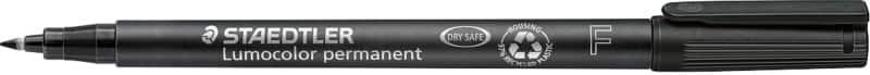 STAEDTLER Lumocolor OHP Marker  Fine Bullet 0.6 mm Black Refillable Pack of 10