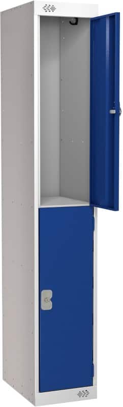 LINK51 Steel Locker 2 Doors 1 nest Key lock 300 x 450 x 1,800 mm Blue, Grey