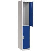 LINK51 Steel Locker 2 Doors 1 nest Key lock 300 x 450 x 1,800 mm Blue, Grey