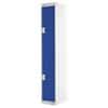 LINK51 Standard Mild Steel Locker with 2 Doors Standard Deadlock Lockable with Key 300 x 450 x 1800 mm Grey & Blue