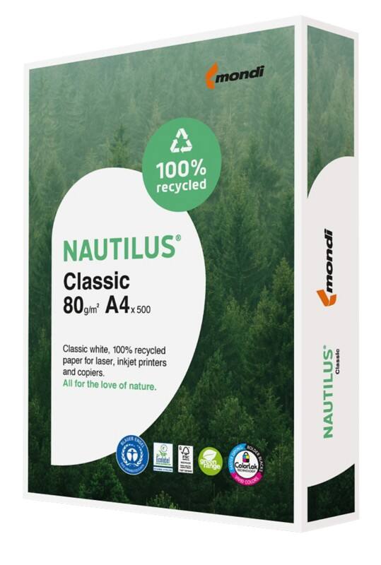 Nautilus Classic A4 Printer Paper White Recycled 100% 80 gsm Frosted 500 Sheets