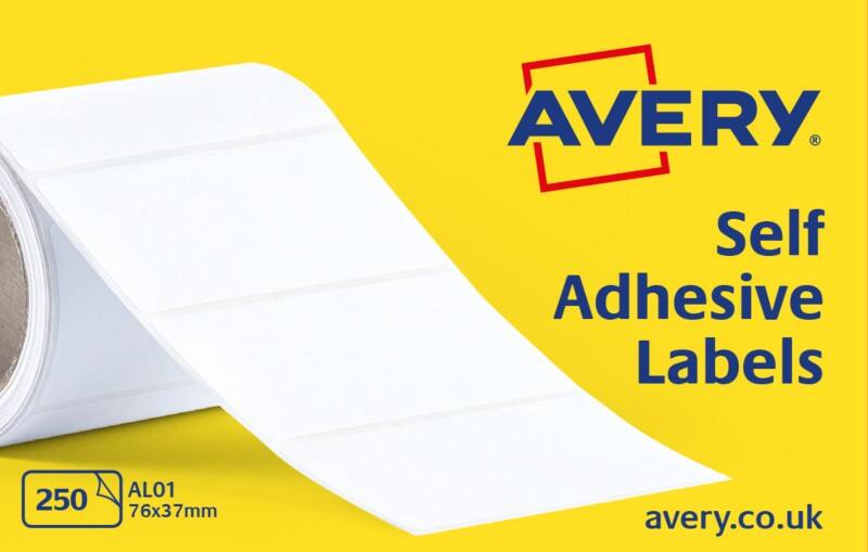 Avery AL01 Address Labels Self Adhesive 76 x 37 mm White 250 Labels