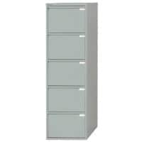Bisley Steel Filing Cabinet 5 Drawers Lockable 470 x 622 x 1,511 mm Goose Grey
