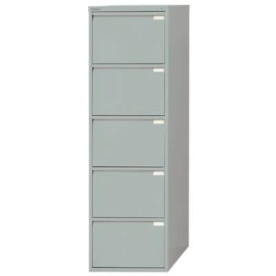 Bisley Filing Cabinet with 5 Lockable Drawers 1653 470 x 620 x 1510mm Goose Grey