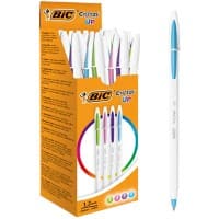 BIC Cristal UP Ballpoint Pen Grip Medium 0.6 mm Assorted Pack of 20