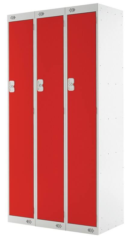 LINK51 Steel Locker 1 Door 3 nests Key lock 900 x 450 x 1,800 mm Grey, Red