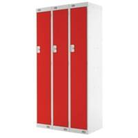 LINK51 Steel Locker 1 Door 3 nests Key lock 900 x 450 x 1,800 mm Grey, Red