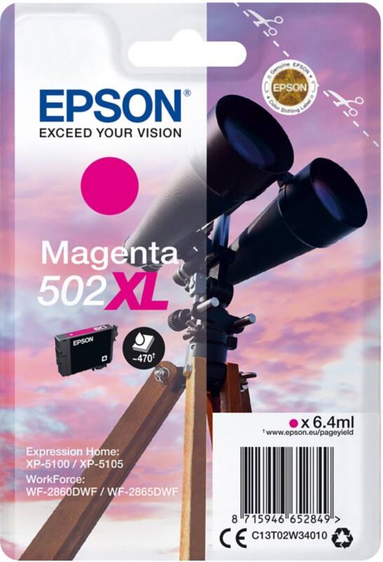 Epson 502XL Original Ink Cartridge C13T02W34010 Magenta