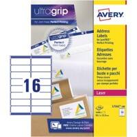 Avery L7162-100 Address Labels Self Adhesive 99.1 x 33.9 mm White 100 Sheets of 16 Labels