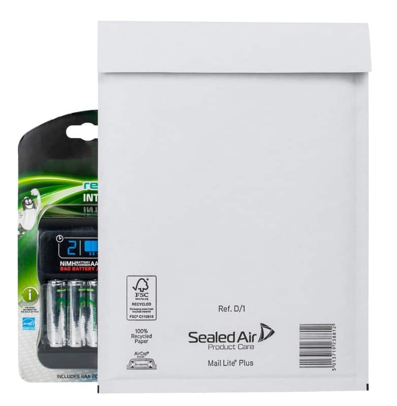 Mail Lite Plus Mailing Bag D/1 White Plain 180 (W) x 260 (H) mm Peel and Seal 125 gsm Pack of 100