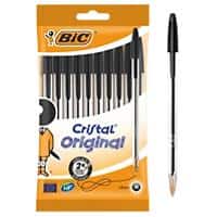 BIC Cristal Original Ballpoint Pen Medium 0.4 mm Black Pack of 10