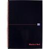 OXFORD Notebook Black n' Red A4 Ruled Spiral Bound Cardboard Hardback Black, Red 140 Pages 70 Sheets