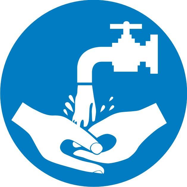 Sign Wash Hands Wall Mounted PU (Polyurethane) 6 x 6 cm