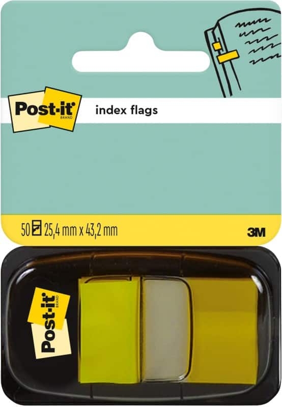 Post-it Index Flags Yellow Plain Not perforated Special format 50 Strips