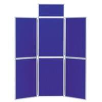 Freestanding Display Stand with 6 Panels Nyloop Fabric Foldaway 619 x 316 mm Blue