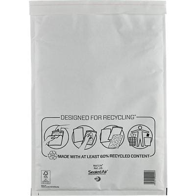 Mail Lite Mailing Bag J/6 White Plain 300 (W) x 440 (H) mm Peel and Seal 79 gsm Pack of 50